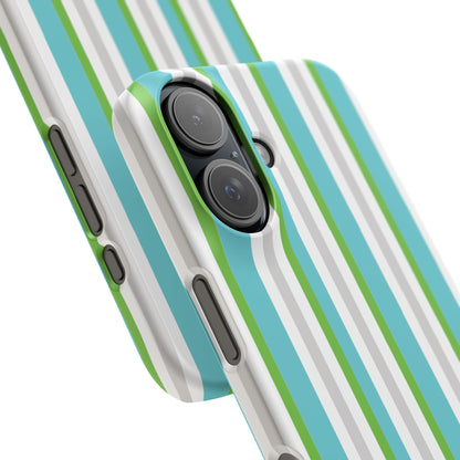iPhone Snap Case - Modernes Abstraktes Design mit Grünen und Weißen Linien