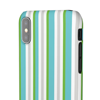 iPhone Snap Case - Modernes Abstraktes Design mit Grünen und Weißen Linien