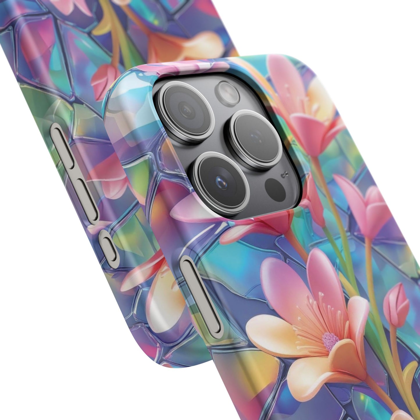 Snap Case Elegante Florale iPhone Handyhülle mit 3D-Effekt