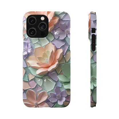 Snap Case Elegante Florale iPhone Handyhülle mit 3D-Effekt