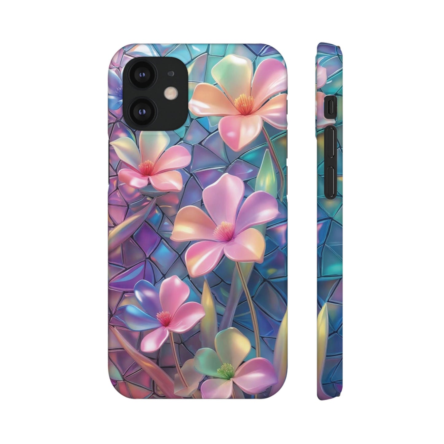 Snap Case Elegante Florale iPhone Handyhülle mit 3D-Effekt