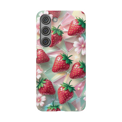 Snap Case Samsung Handyhülle - 3D Effekt Erdbeeren