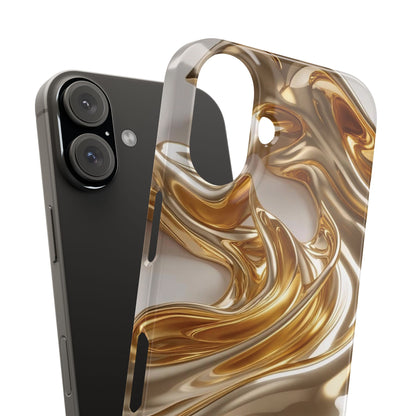 Snap Case iPhone Handyhülle – Gold Dynamic Liquid 3D Effekt