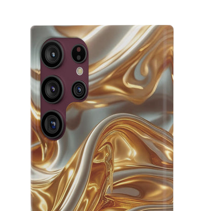 Snap Case Samsung Handyhülle – Gold Dynamic Liquid 3D Effekt