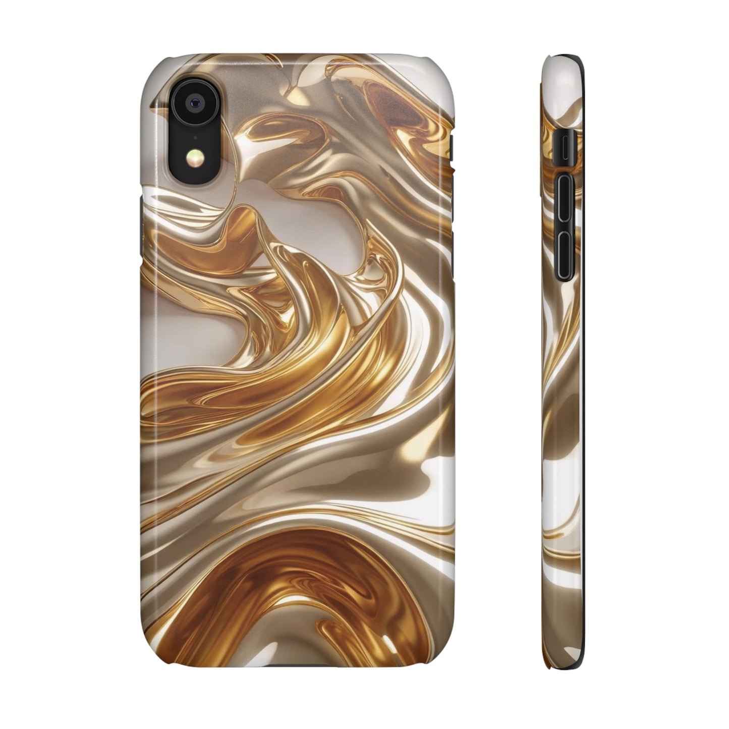Snap Case iPhone Handyhülle – Gold Dynamic Liquid 3D Effekt