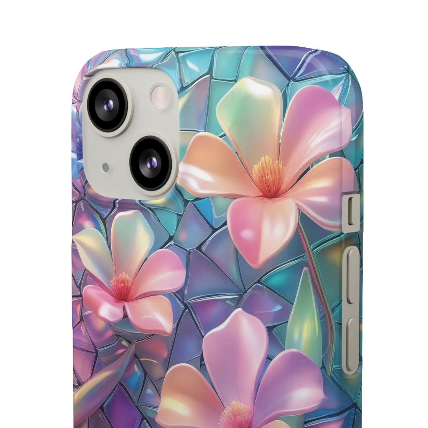 Snap Case Elegante Florale iPhone Handyhülle mit 3D-Effekt