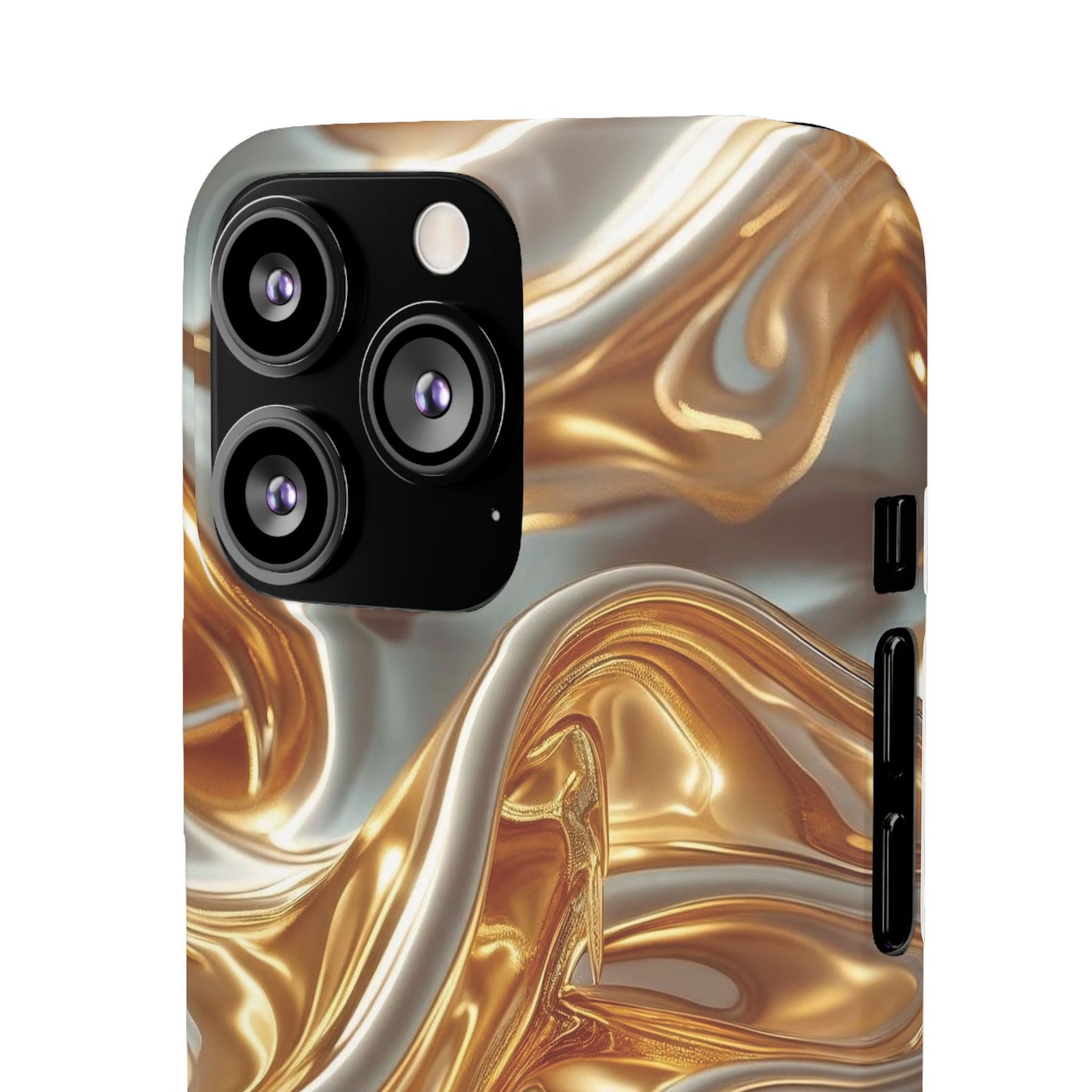 Snap Case iPhone Handyhülle – Gold Dynamic Liquid 3D Effekt