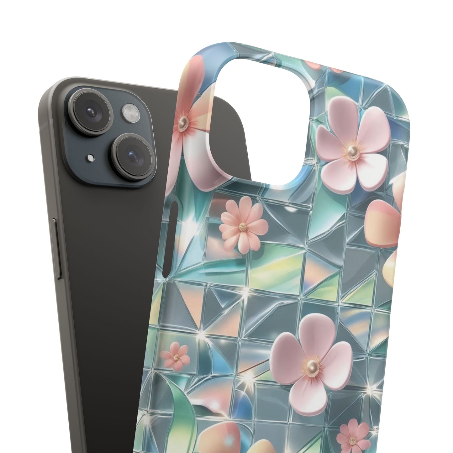 Snap Case iPhone Handyhülle mit 3D-Effekt Blumenmuster