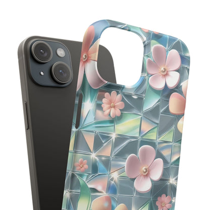 Snap Case iPhone Handyhülle mit 3D-Effekt Blumenmuster
