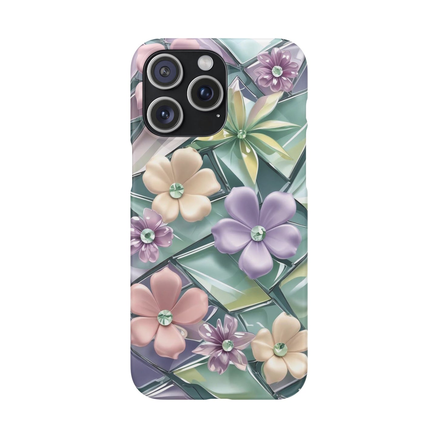 Snap Case Elegante Florale iPhone Handyhülle mit 3D-Effekt