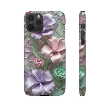 Snap Case Elegante Florale iPhone Handyhülle mit 3D-Effekt