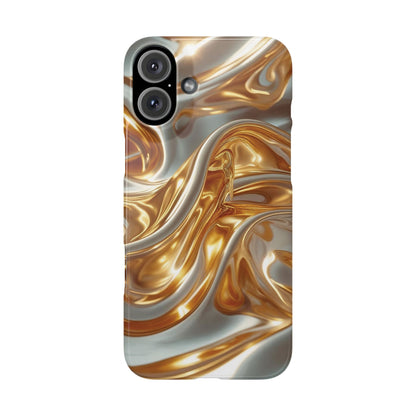 Snap Case iPhone Handyhülle – Gold Dynamic Liquid 3D Effekt