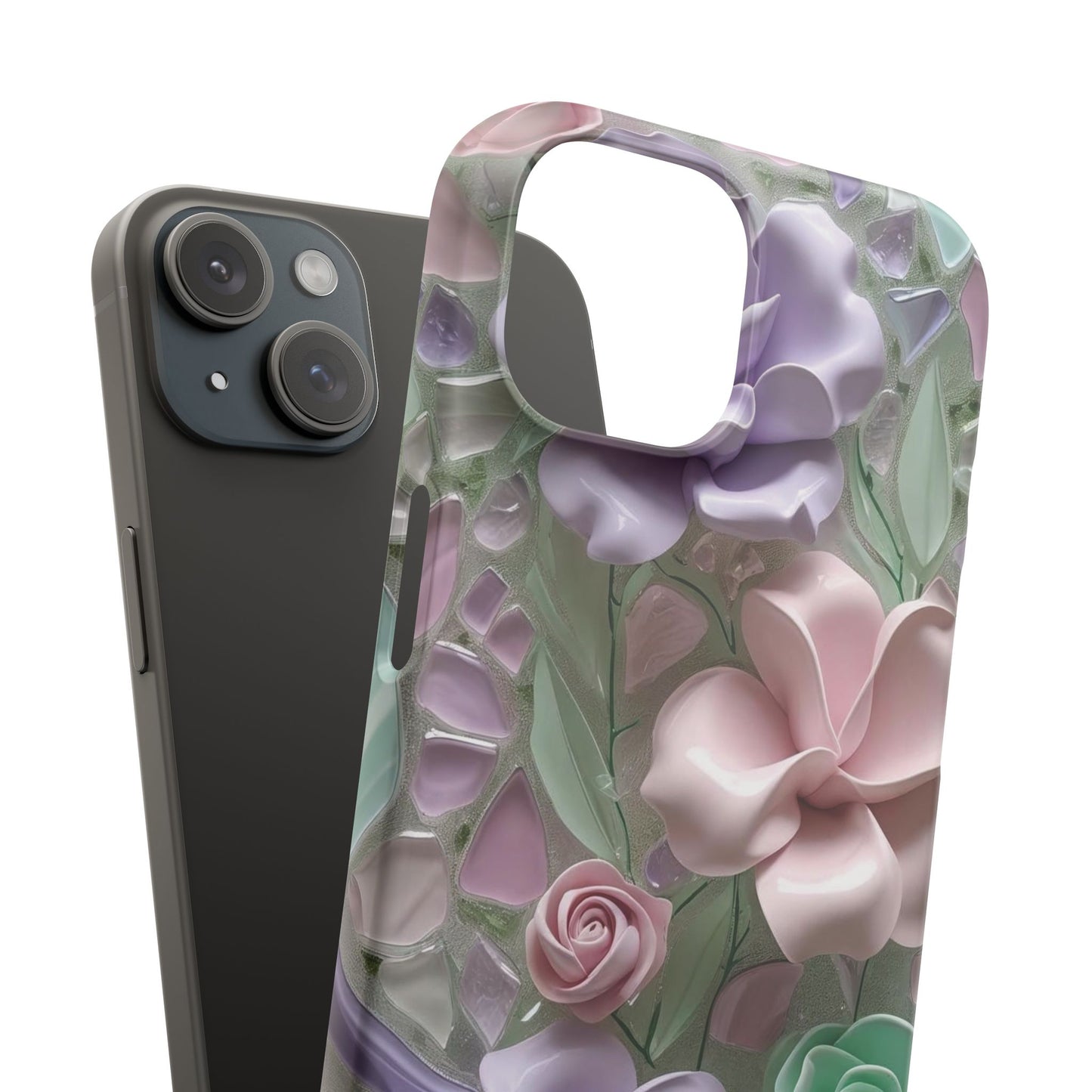 Snap Case Elegante Florale iPhone Handyhülle mit 3D-Effekt