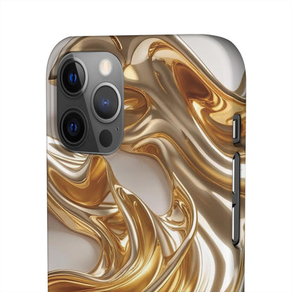 Snap Case iPhone Handyhülle – Gold Dynamic Liquid 3D Effekt