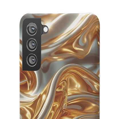 Snap Case Samsung Handyhülle – Gold Dynamic Liquid 3D Effekt