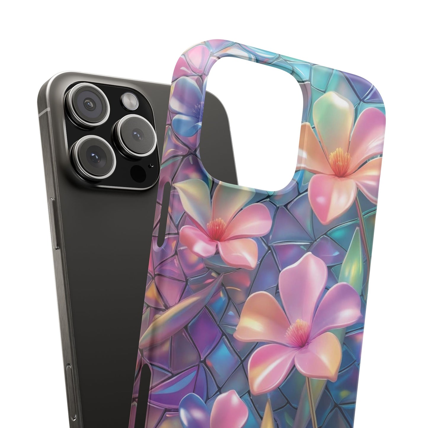 Snap Case Elegante Florale iPhone Handyhülle mit 3D-Effekt