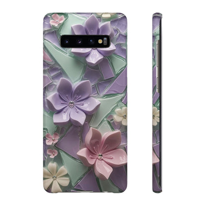 Snap Case Elegante Florale Samsung Handyhülle mit 3D-Effekt