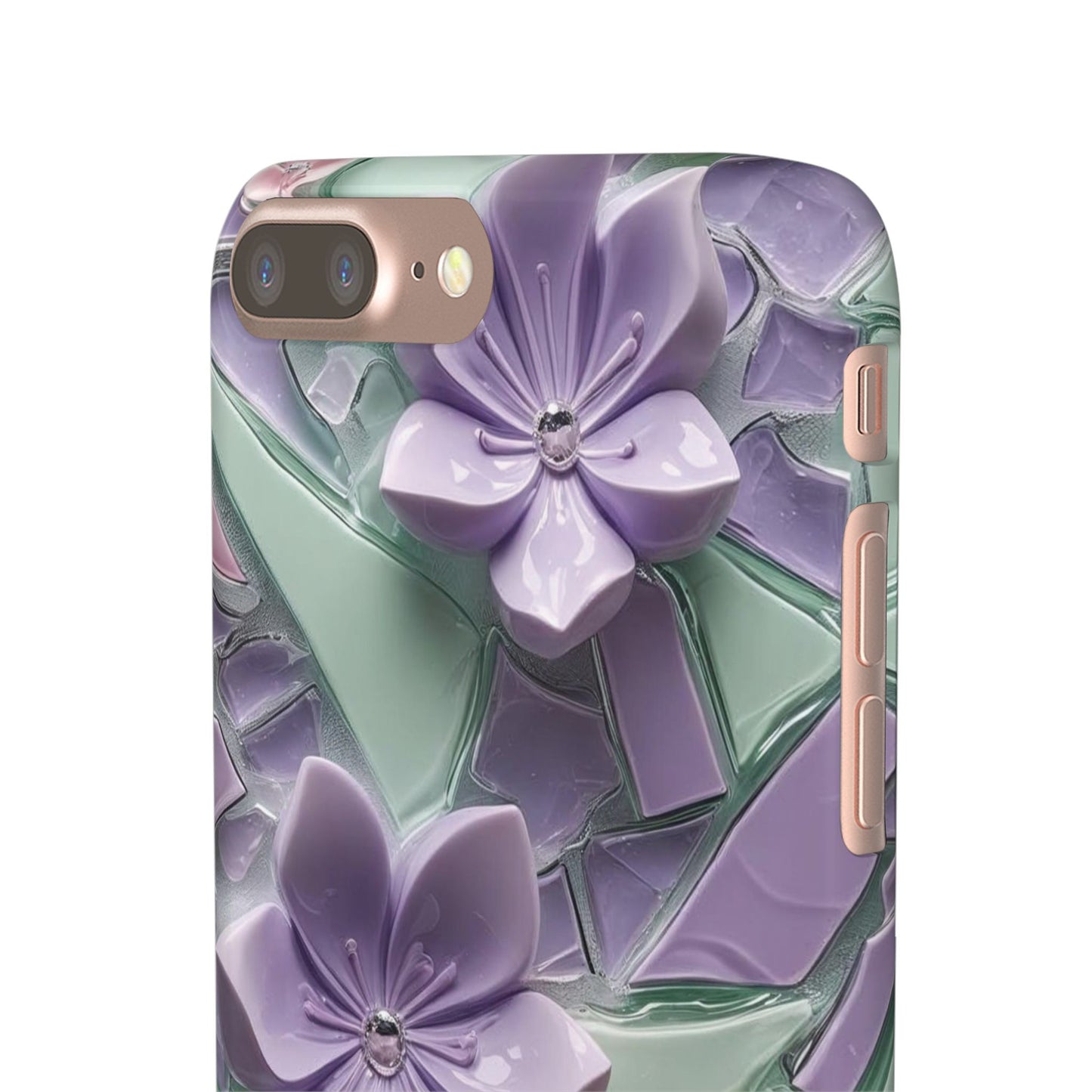 Snap Case Elegante Florale iPhone Handyhülle mit 3D-Effekt