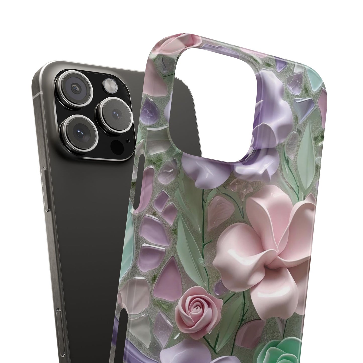 Snap Case Elegante Florale iPhone Handyhülle mit 3D-Effekt