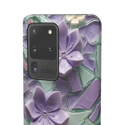 Snap Case Elegante Florale Samsung Handyhülle mit 3D-Effekt