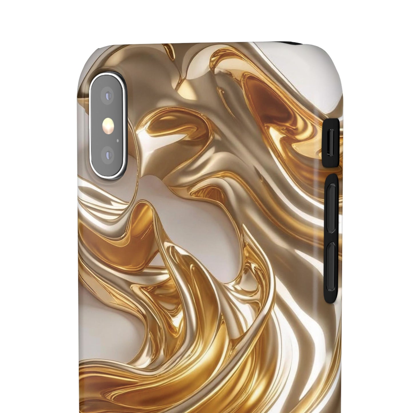 Snap Case iPhone Handyhülle – Gold Dynamic Liquid 3D Effekt