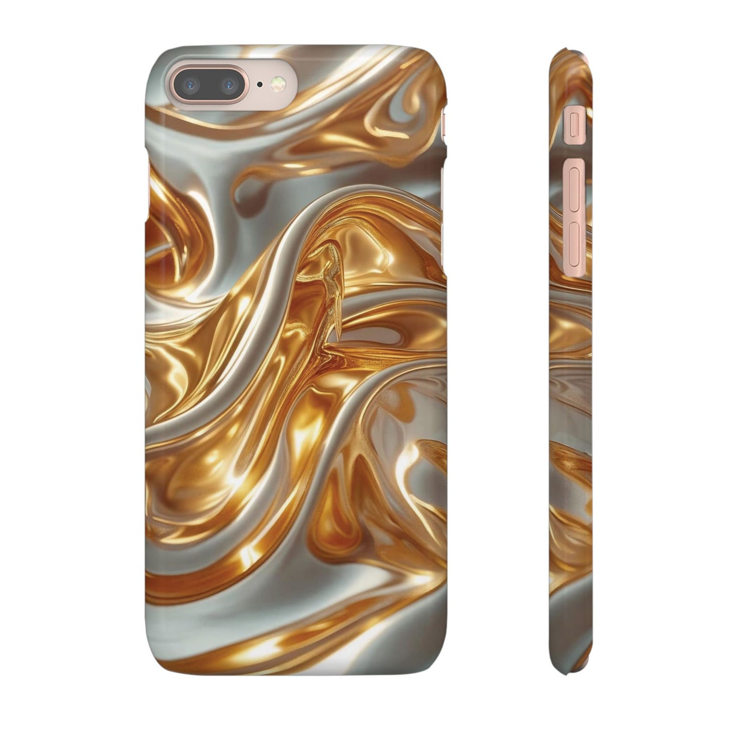Snap Case iPhone Handyhülle – Gold Dynamic Liquid 3D Effekt