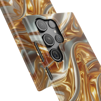 Snap Case Samsung Handyhülle – Gold Dynamic Liquid 3D Effekt