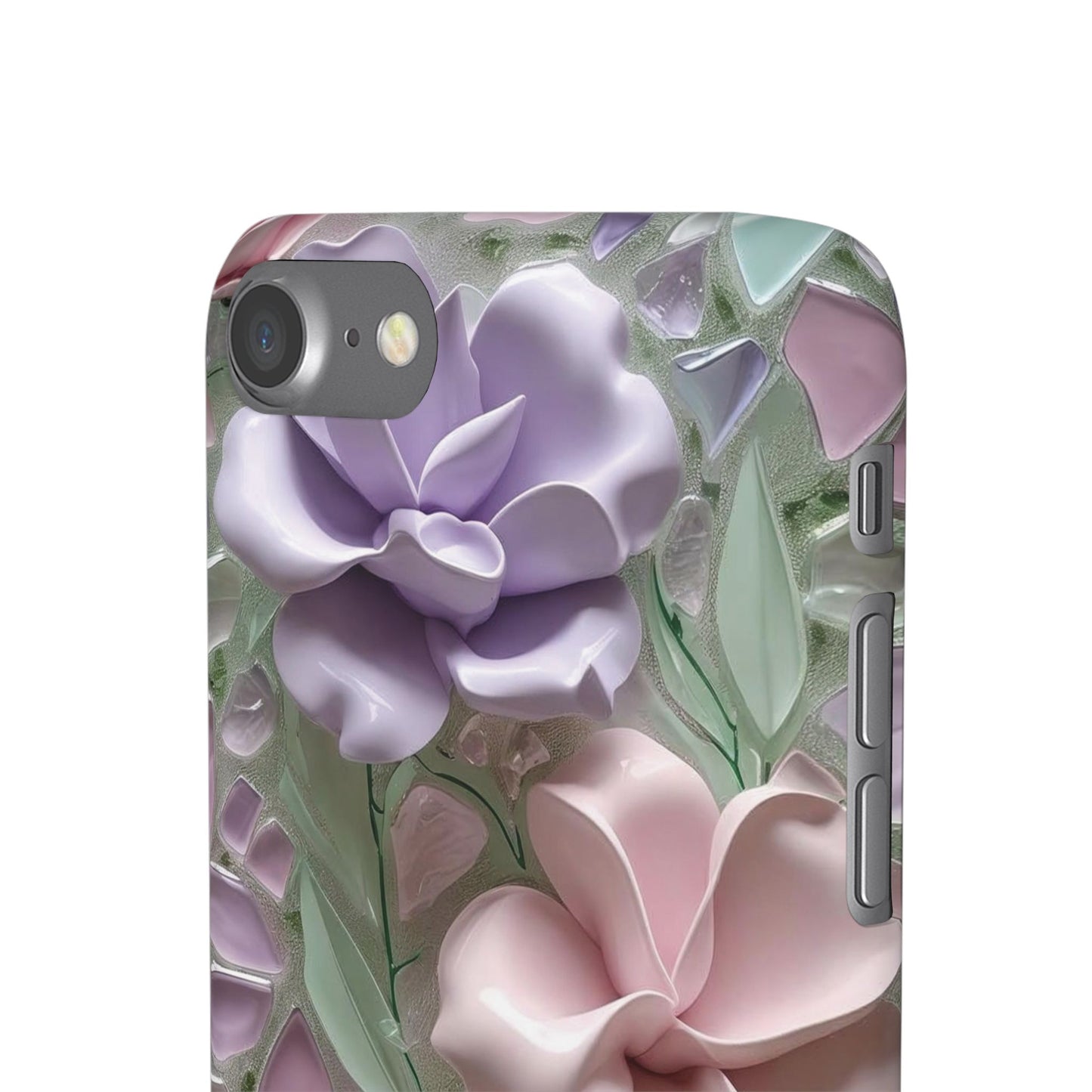 Snap Case Elegante Florale iPhone Handyhülle mit 3D-Effekt