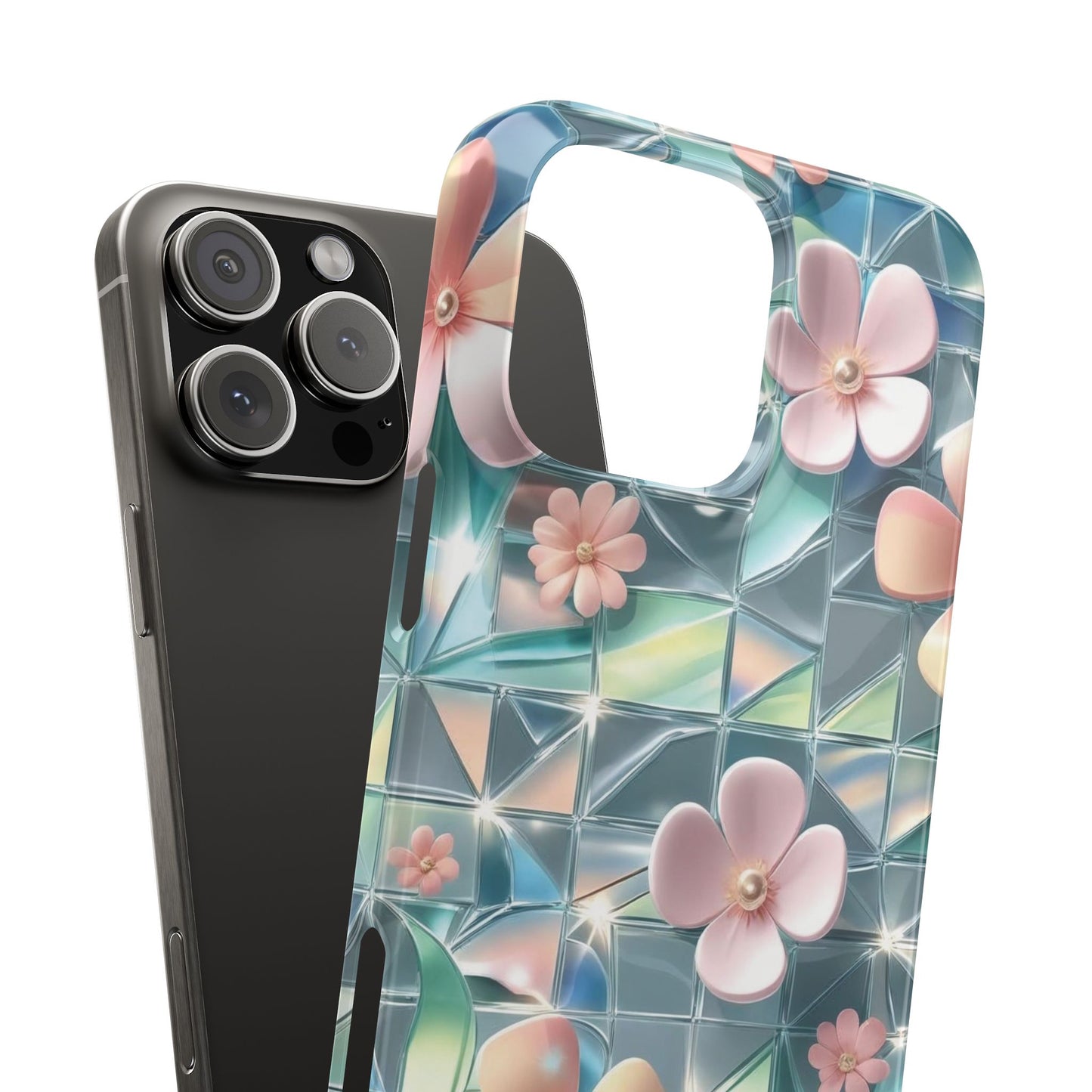 Snap Case iPhone Handyhülle mit 3D-Effekt Blumenmuster