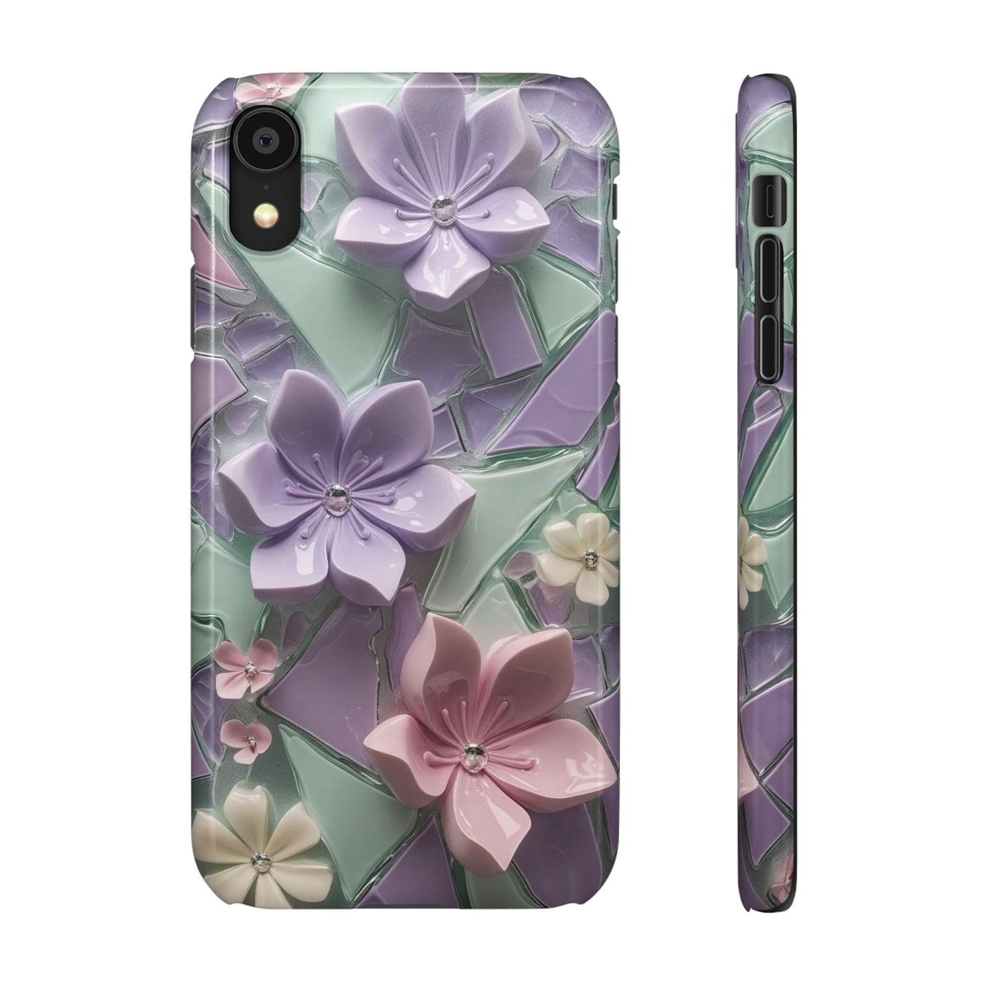Snap Case Elegante Florale iPhone Handyhülle mit 3D-Effekt
