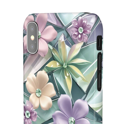 Snap Case Elegante Florale iPhone Handyhülle mit 3D-Effekt