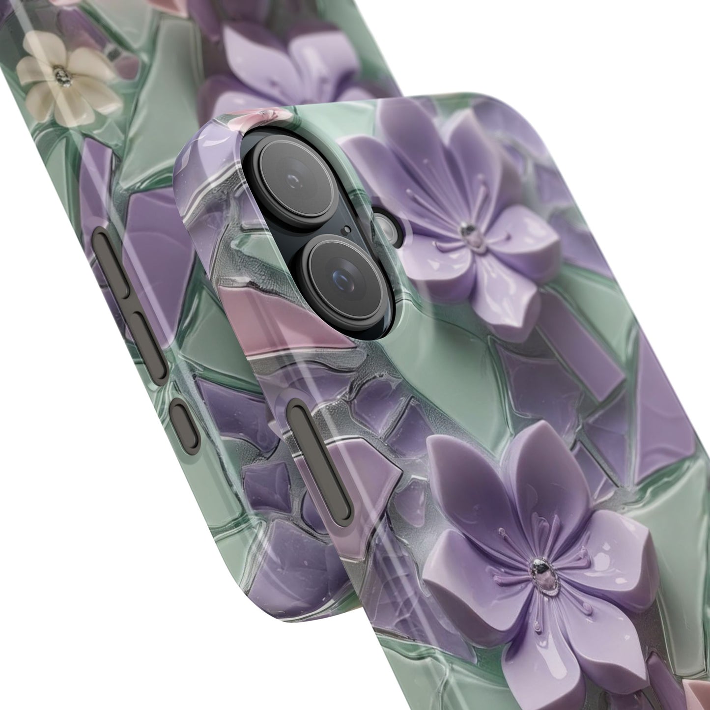 Snap Case Elegante Florale iPhone Handyhülle mit 3D-Effekt