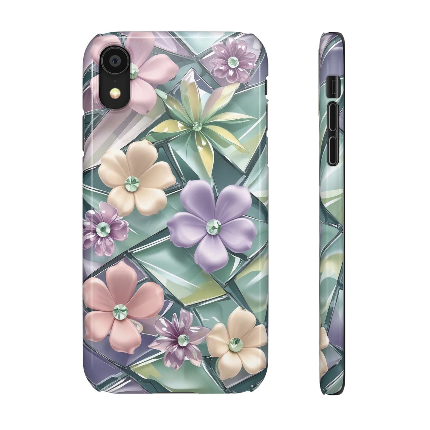 Snap Case Elegante Florale iPhone Handyhülle mit 3D-Effekt