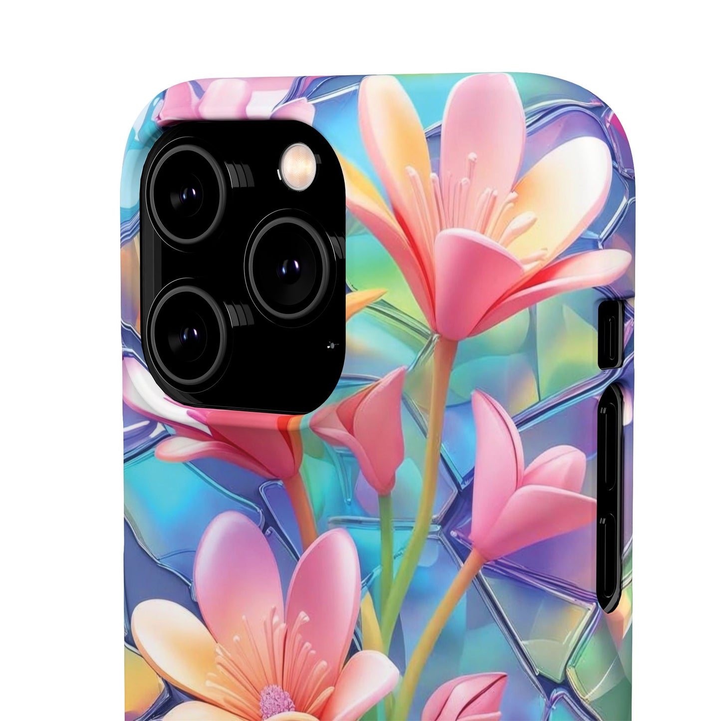 Snap Case Elegante Florale iPhone Handyhülle mit 3D-Effekt