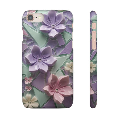 Snap Case Elegante Florale iPhone Handyhülle mit 3D-Effekt