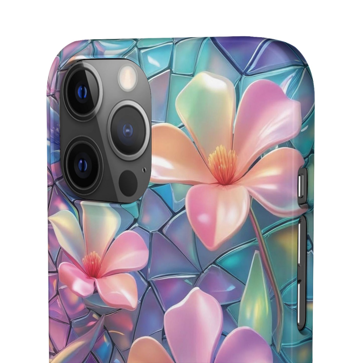 Snap Case Elegante Florale iPhone Handyhülle mit 3D-Effekt