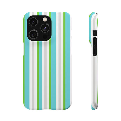 iPhone Snap Case - Modernes Abstraktes Design mit Grünen und Weißen Linien