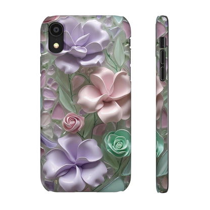 Snap Case Elegante Florale iPhone Handyhülle mit 3D-Effekt