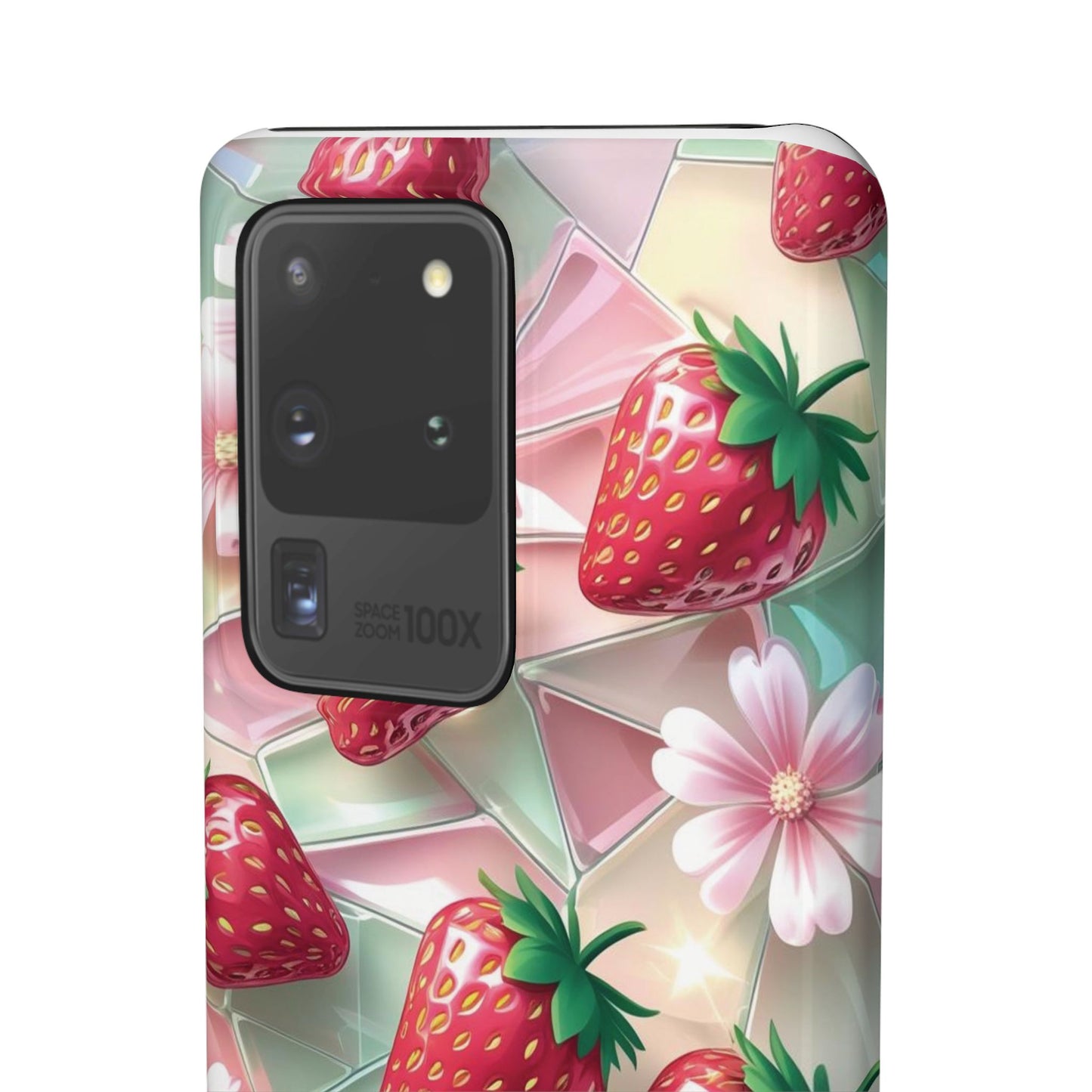 Snap Case Samsung Handyhülle - 3D Effekt Erdbeeren