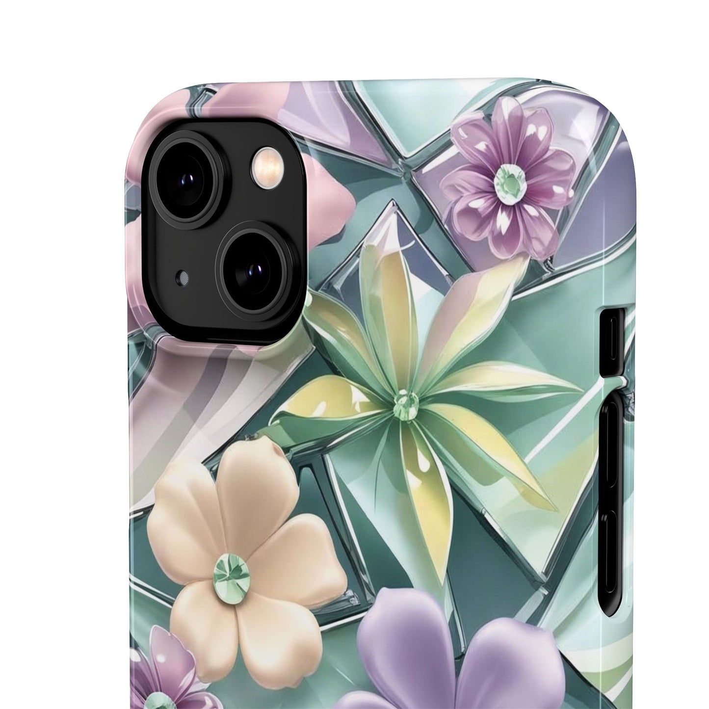 Snap Case Elegante Florale iPhone Handyhülle mit 3D-Effekt