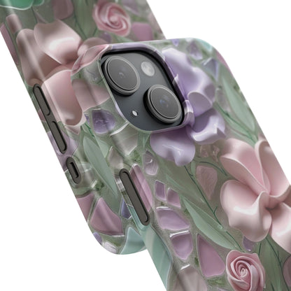 Snap Case Elegante Florale iPhone Handyhülle mit 3D-Effekt