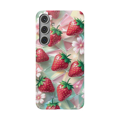 Snap Case Samsung Handyhülle - 3D Effekt Erdbeeren