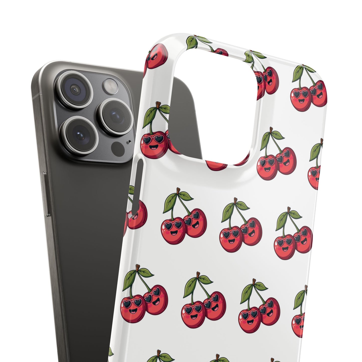 iPhone Snap Case Handyhülle Happy Cherry Design