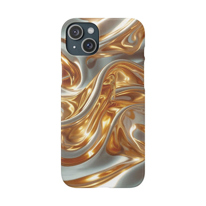 Snap Case iPhone Handyhülle – Gold Dynamic Liquid 3D Effekt