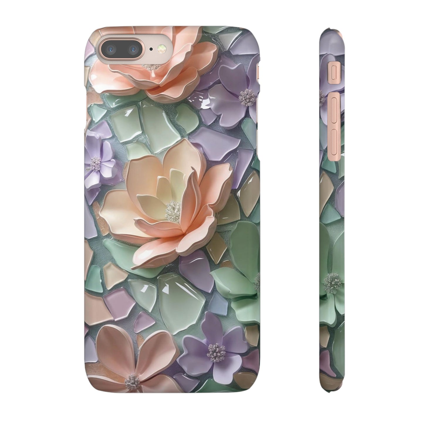 Snap Case Elegante Florale iPhone Handyhülle mit 3D-Effekt