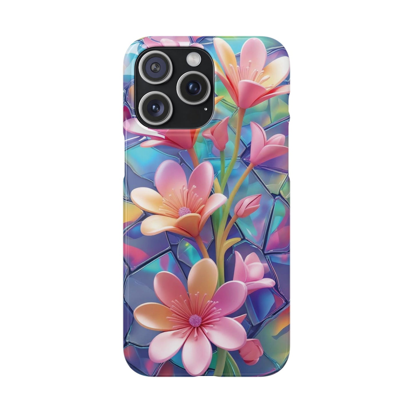 Snap Case Elegante Florale iPhone Handyhülle mit 3D-Effekt