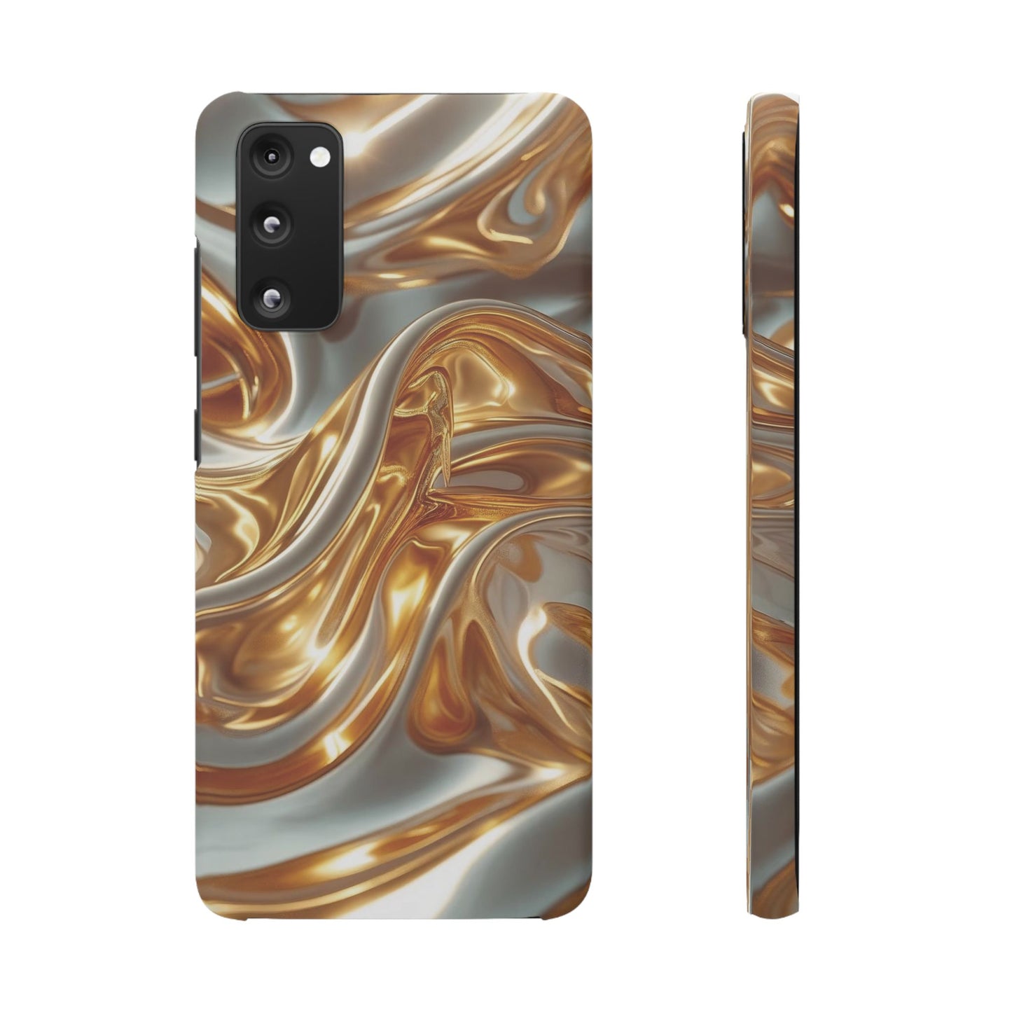 Snap Case Samsung Handyhülle – Gold Dynamic Liquid 3D Effekt