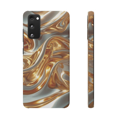 Snap Case Samsung Handyhülle – Gold Dynamic Liquid 3D Effekt