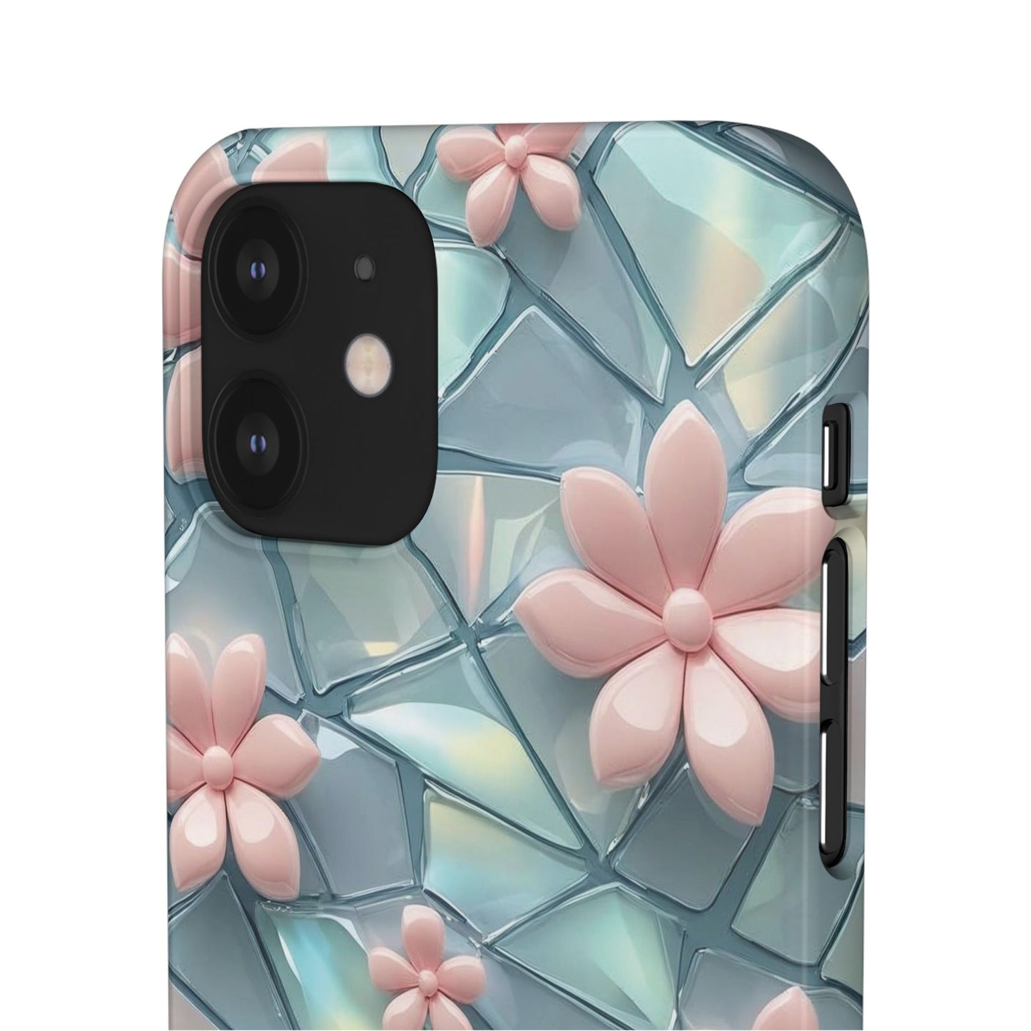 Snap Case Elegante Florale iPhone Handyhülle mit 3D-Effekt