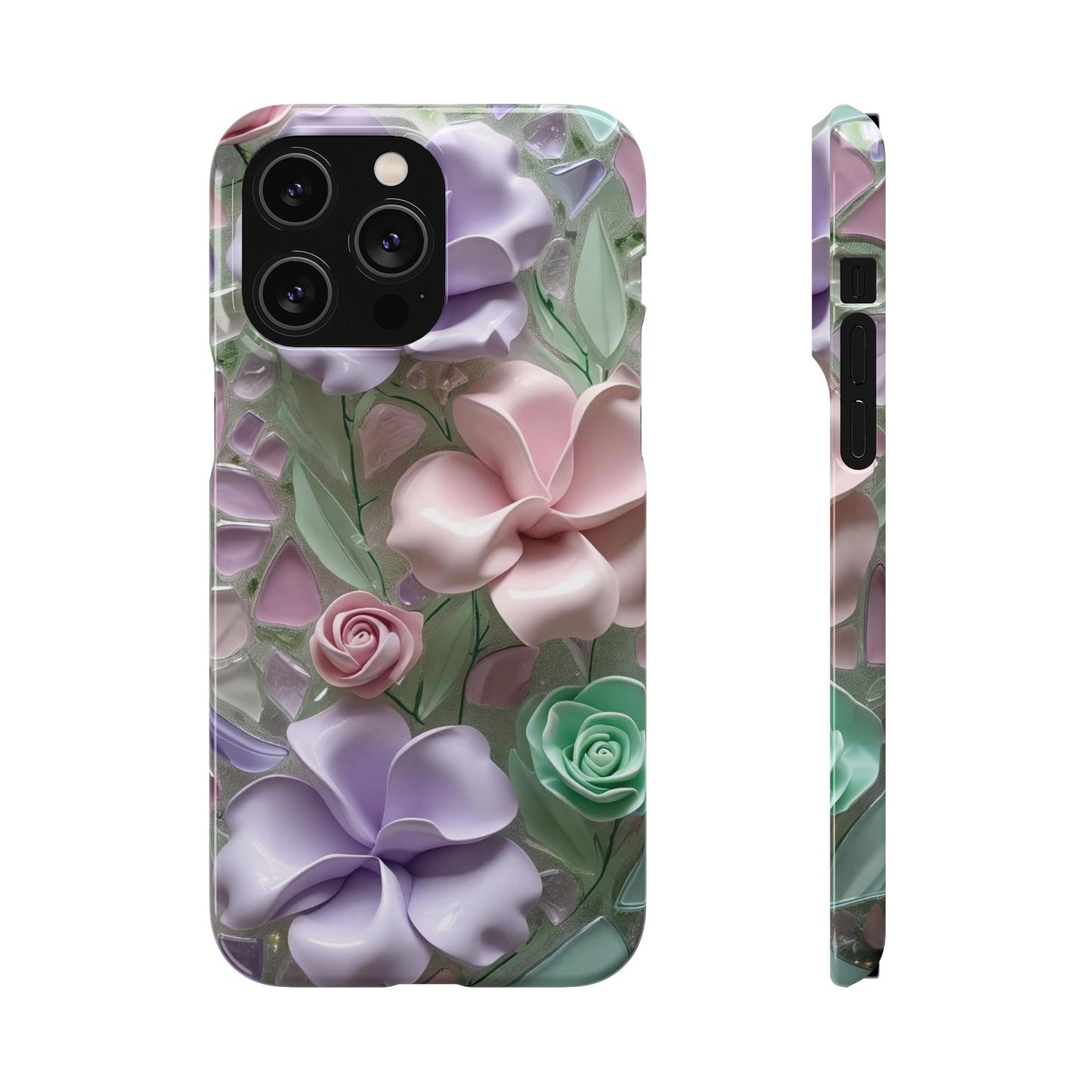 Snap Case Elegante Florale iPhone Handyhülle mit 3D-Effekt